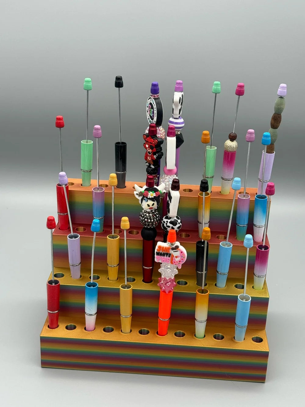 Stair Step Pen Display - 4 tier and 5 Tier - customizable 3D printed