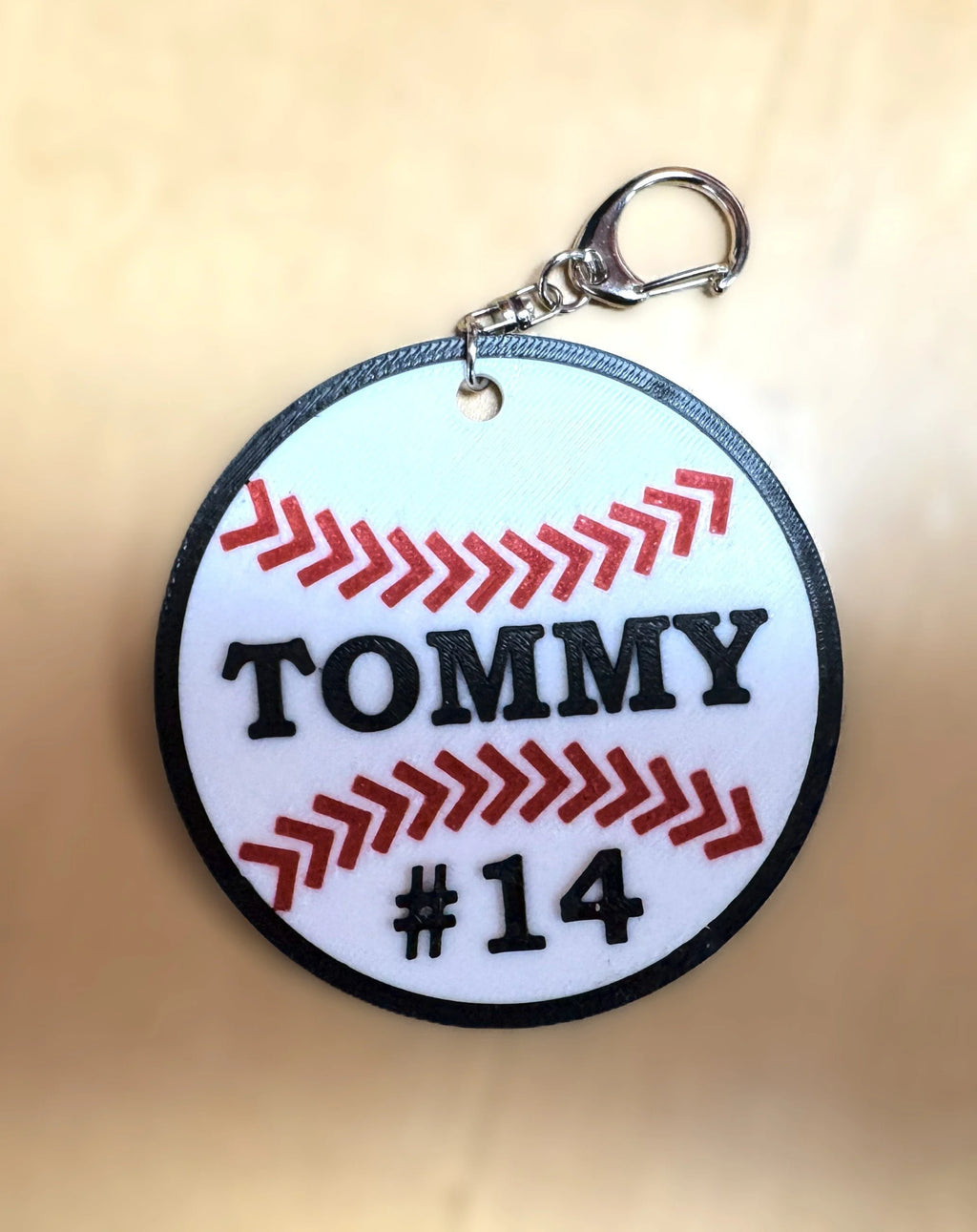 Personalized 3D Printed Baseball & Softball Sports Bag Tag - Custom Name