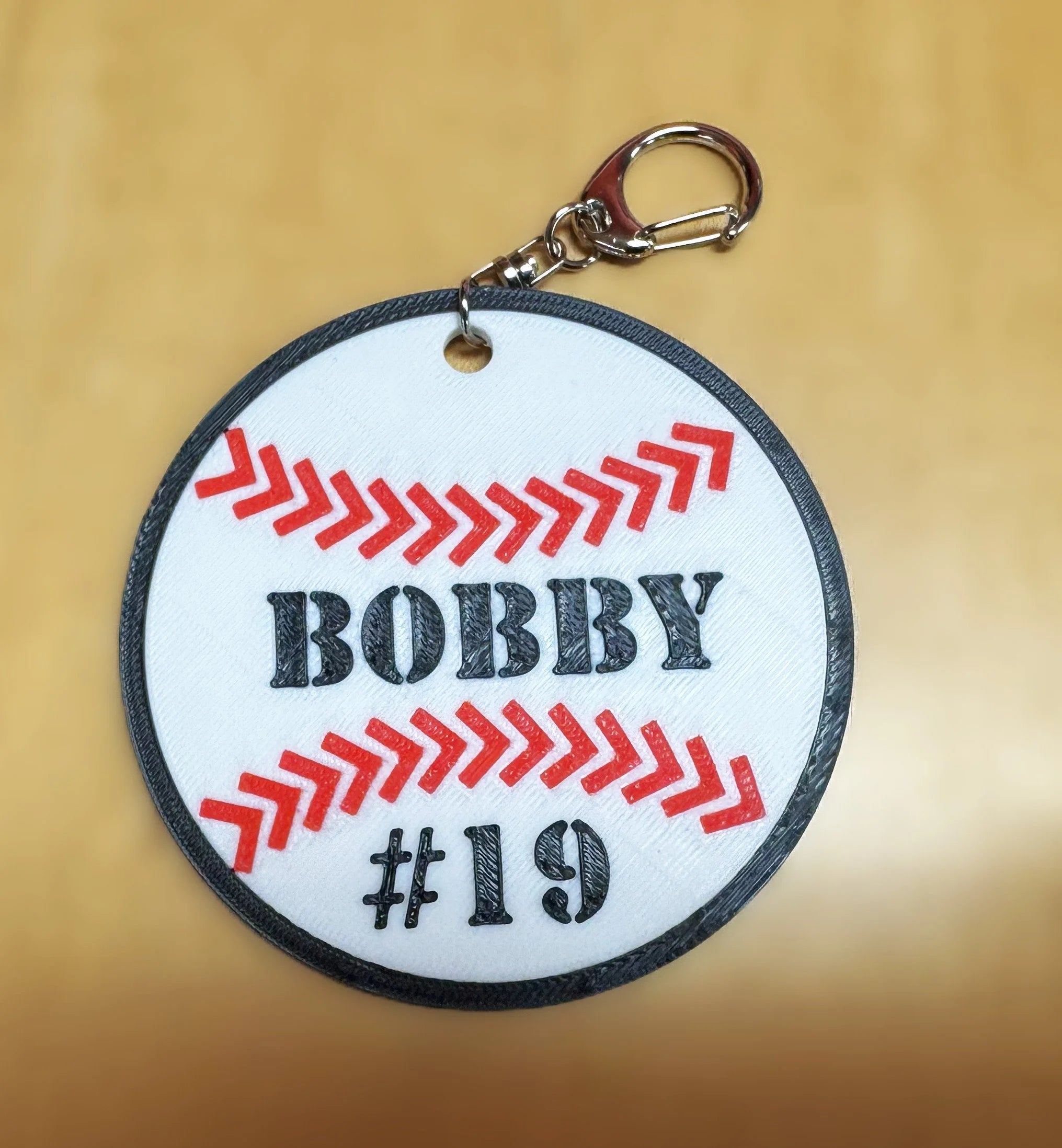 Personalized 3D Printed Baseball & Softball Sports Bag Tag - Custom Name