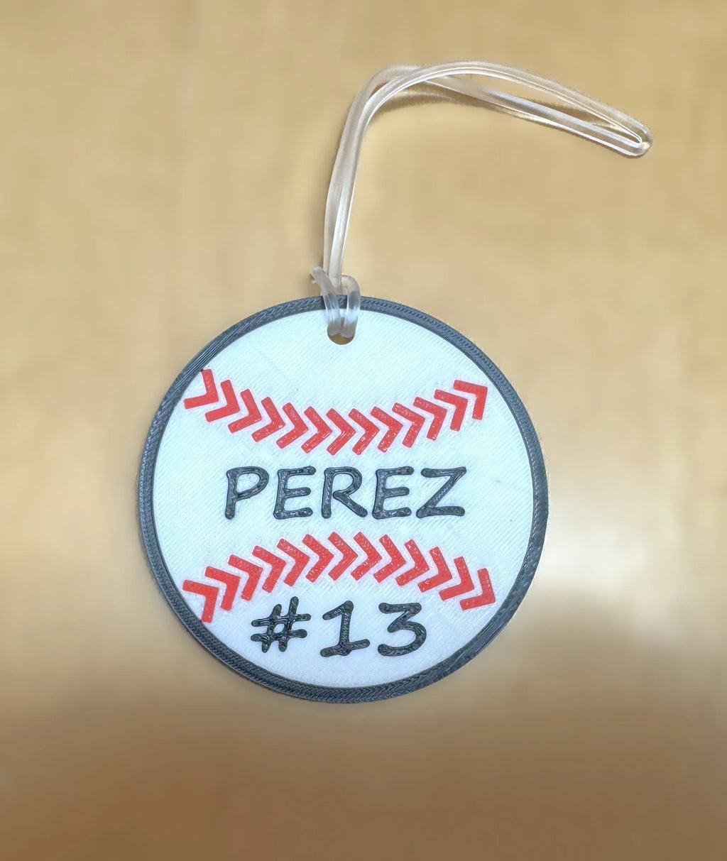 Personalized 3D Printed Baseball & Softball Sports Bag Tag - Custom Name