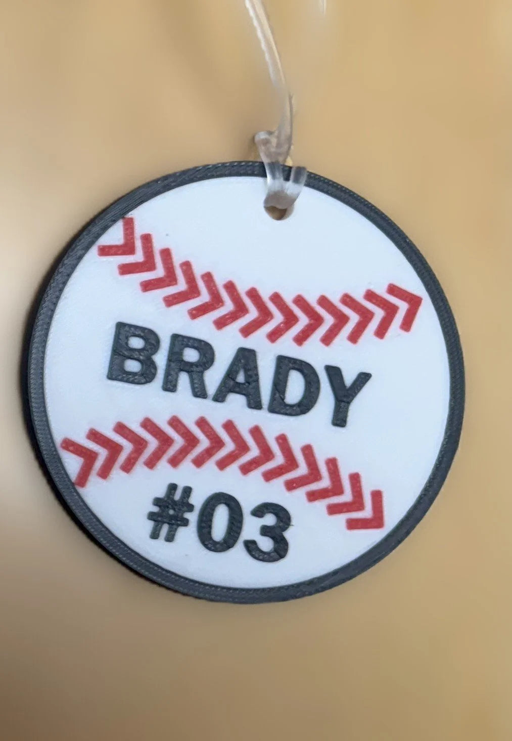 Personalized 3D Printed Baseball & Softball Sports Bag Tag - Custom Name