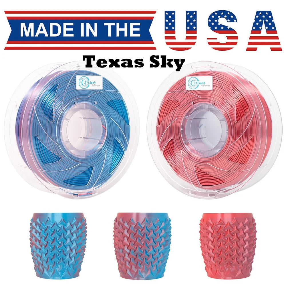 ZYLtech Dual Color Silk Series 3D Printer Filament 1.75mm 1 kg 2.2 lbs