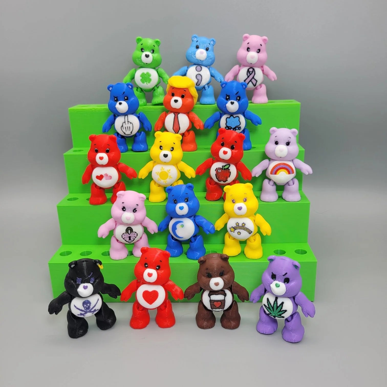 3D Printed Mini Care Bears figurine - Whimsical Collectibles
