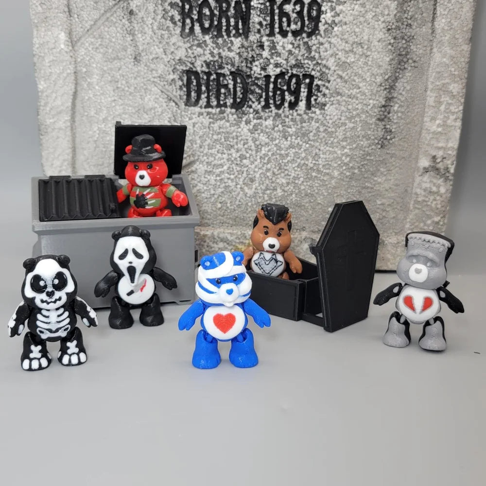 3D Printed Mini Care Bears figurine - Whimsical Collectibles