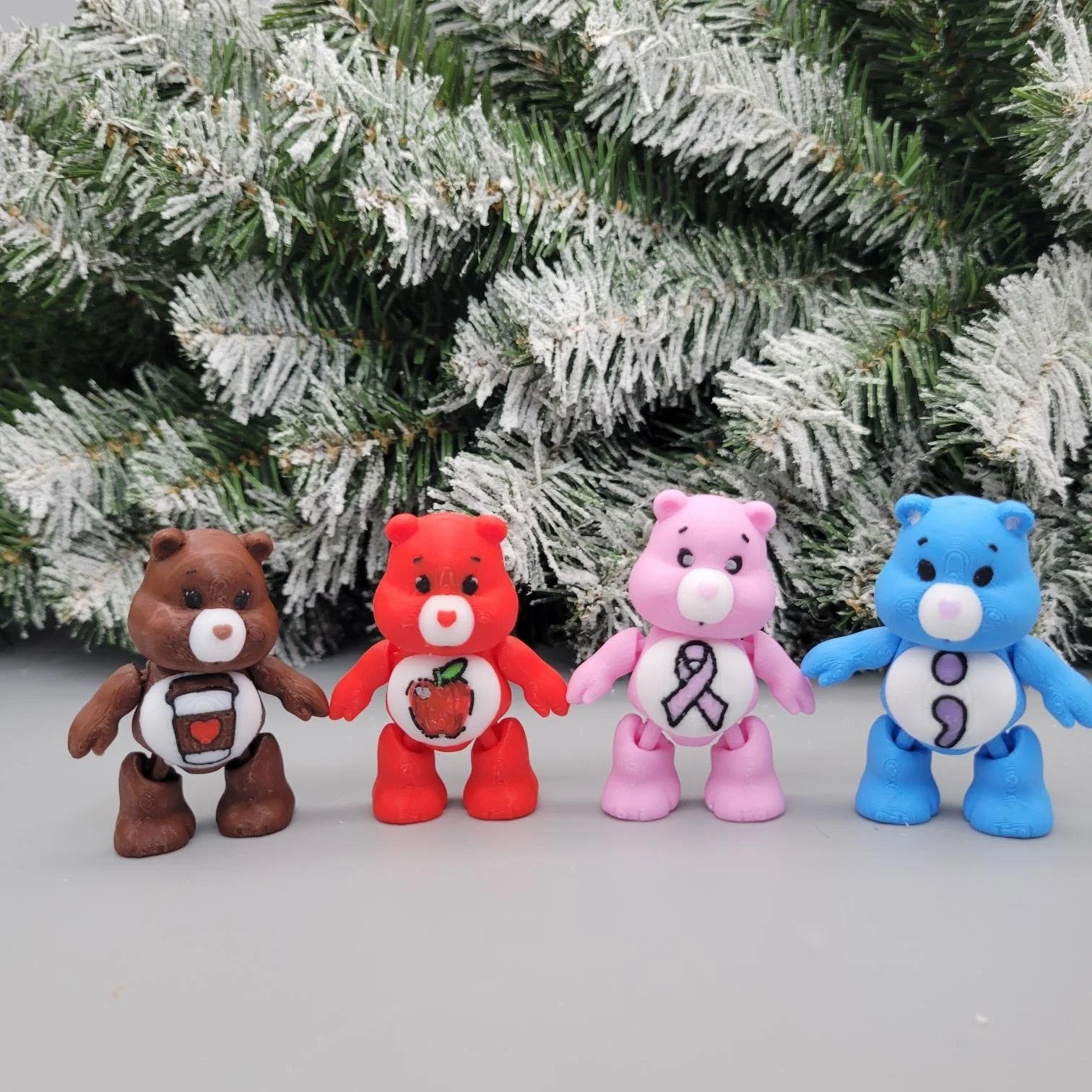 3D Printed Mini Care Bears figurine - Whimsical Collectibles