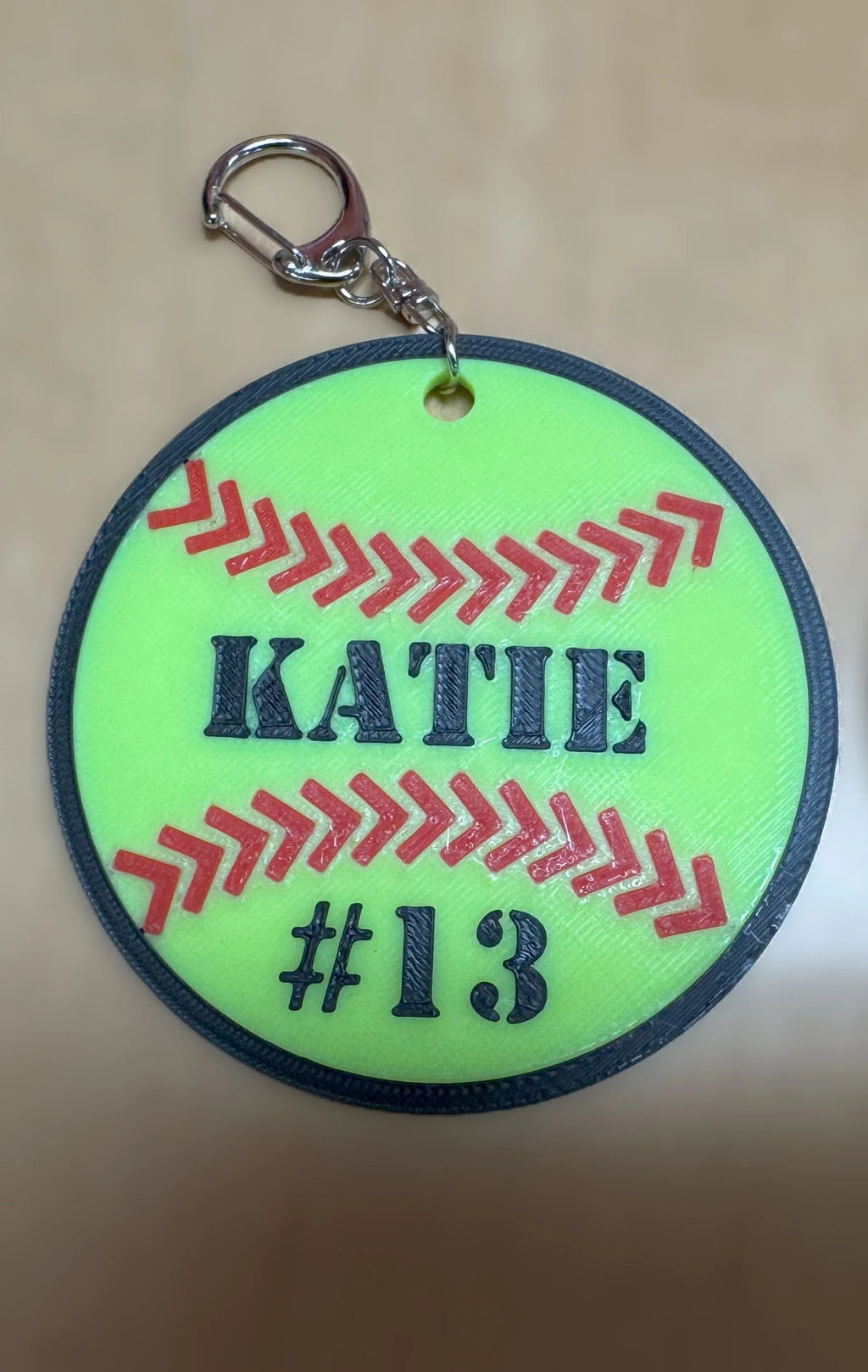 Personalized 3D Printed Baseball & Softball Sports Bag Tag - Custom Name