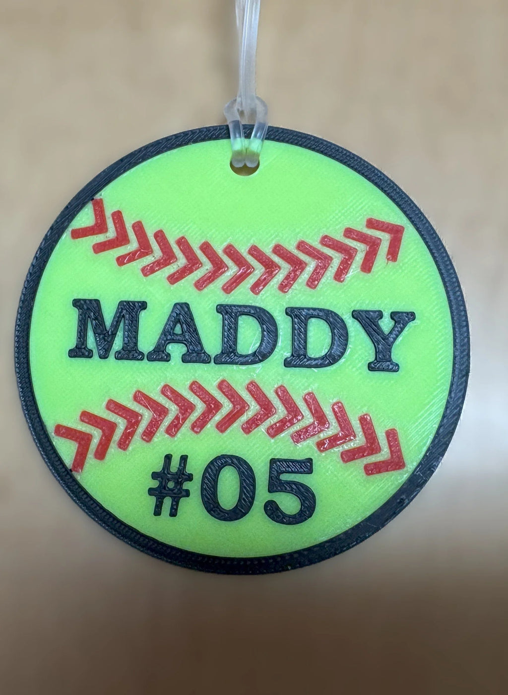 Personalized 3D Printed Baseball & Softball Sports Bag Tag - Custom Name