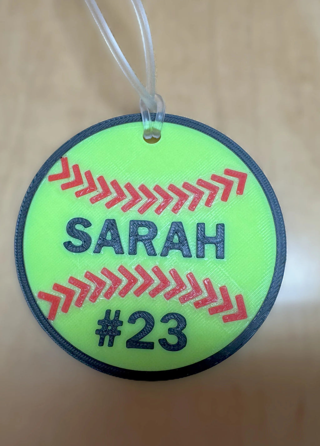 Personalized 3D Printed Baseball & Softball Sports Bag Tag - Custom Name