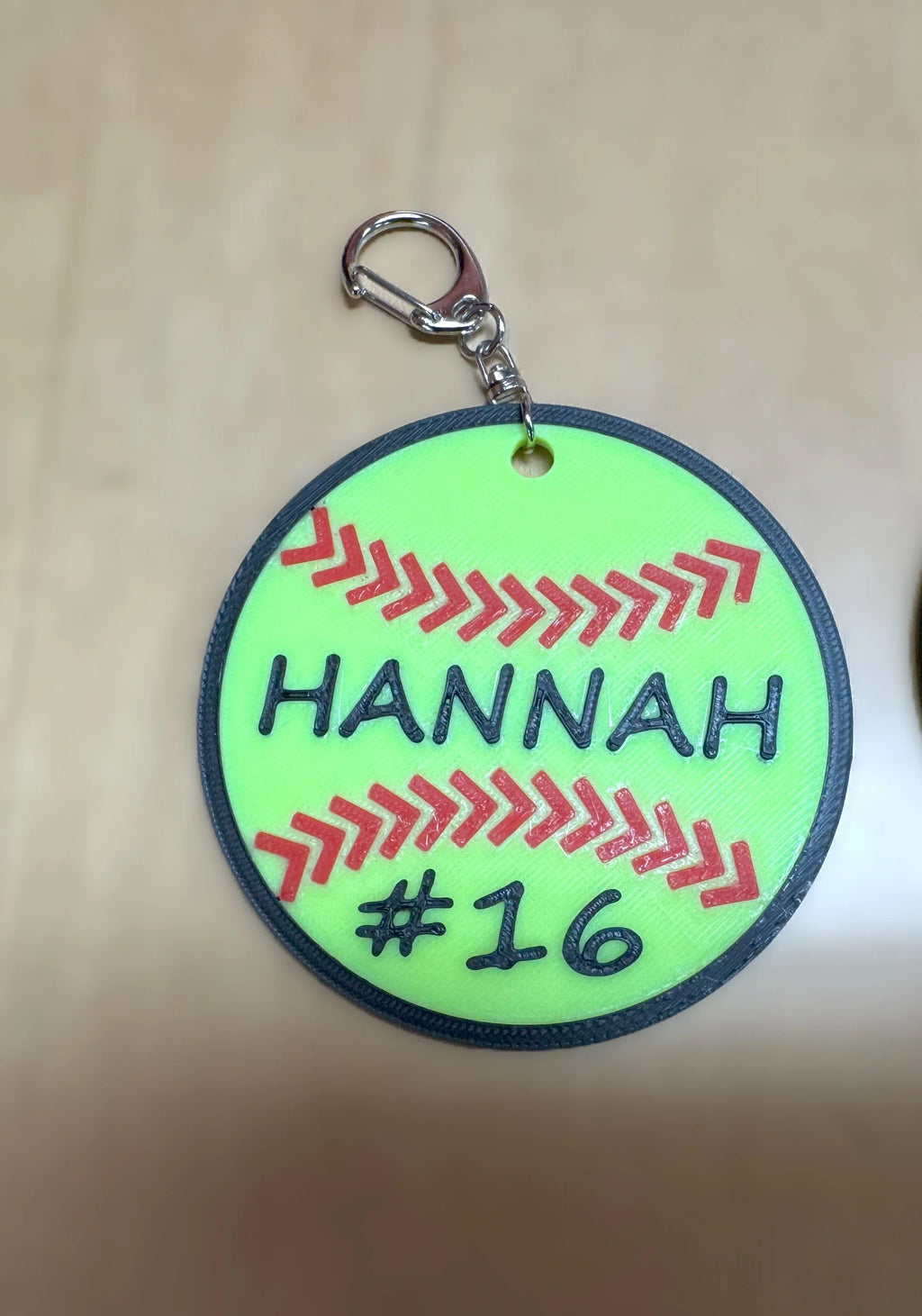 Personalized 3D Printed Baseball & Softball Sports Bag Tag - Custom Name