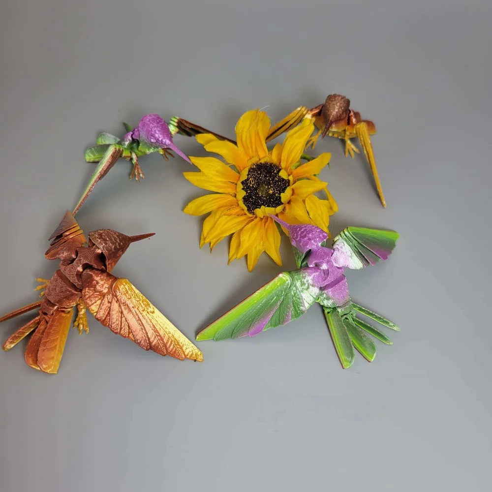3D Printed Articulated Hummingbird Figurine
