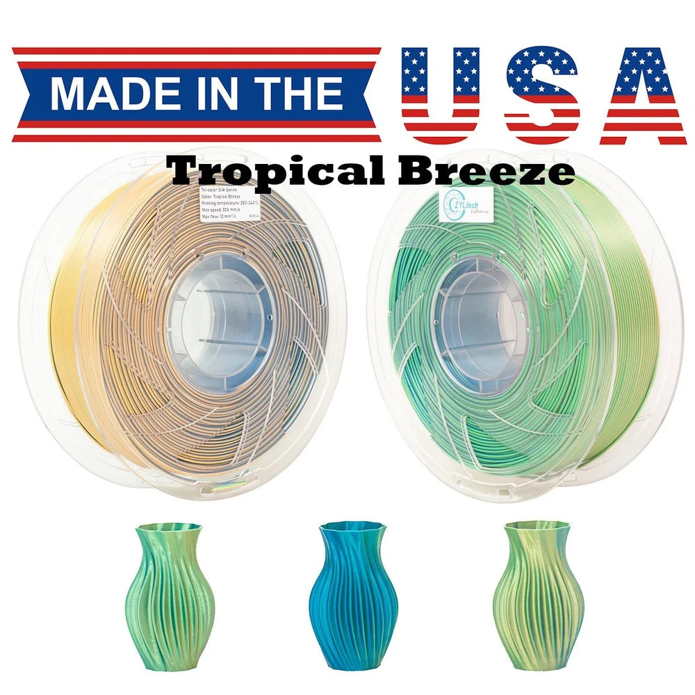 ZYLtech Tri-Color Silk Series 3D Printer Filament 1.75mm 1 kg 2.2 lbs