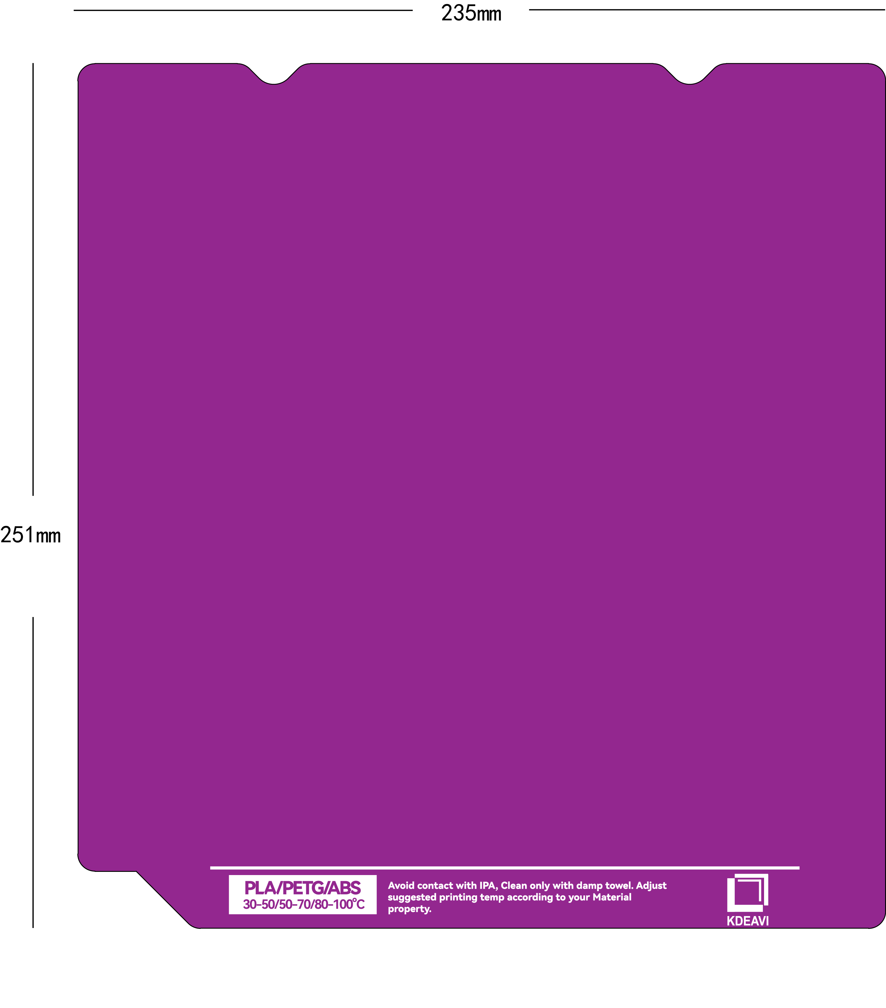 KDEAVI Double Sided Textured PLU Cool Build Plate